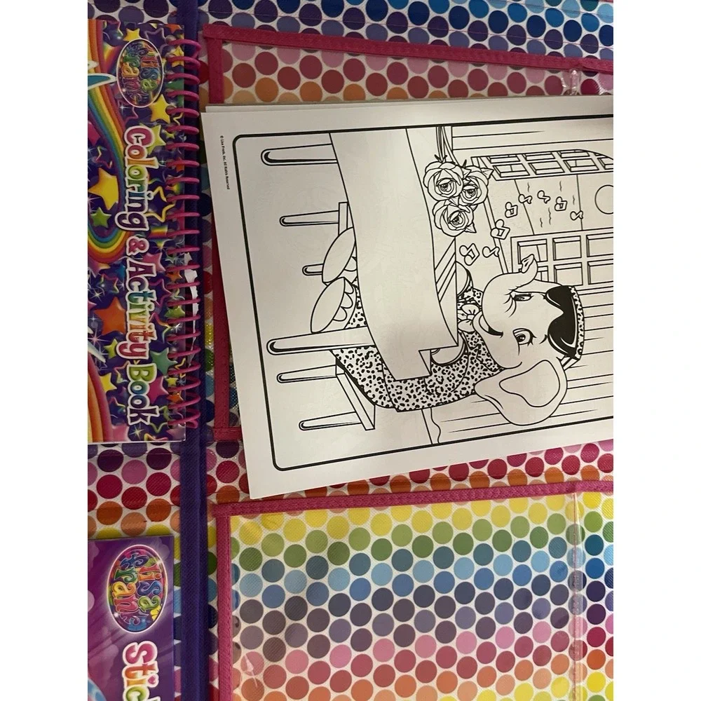 Lisa Frank Unicorn‎ Trifold Portfolio & Coloring Sticker Activity Books Lot